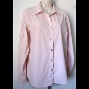 Chicos Design Pink Long Sleeves Top Blouse Small